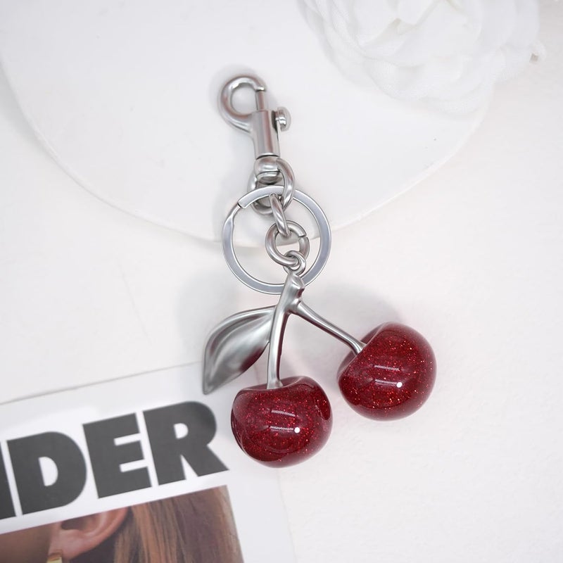 nylry Cherry Keychain & Bag Charm - Cute Cherry Accessories for Women - Gift - Image 2